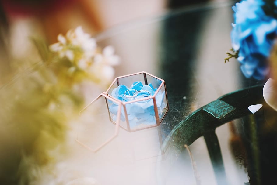 gray and clear glass container on glass table, untitled, selective focus HD wallpaper