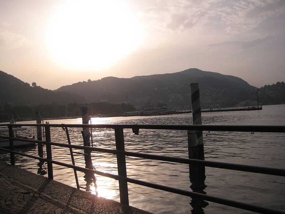 como, sunset, lake como, water, mountain, sky, beauty in nature HD wallpaper