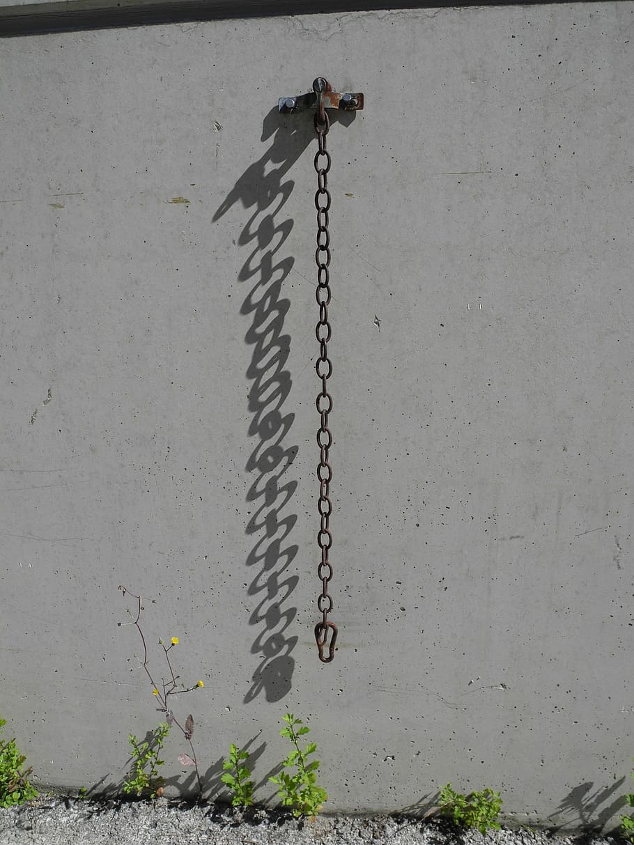 Chain, Shadow, Farm, Wall, leave, no people, day, outdoors HD wallpaper