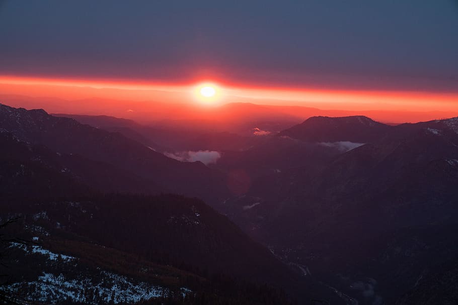 landscape photography of mountains, mountain during dawn, hill HD wallpaper