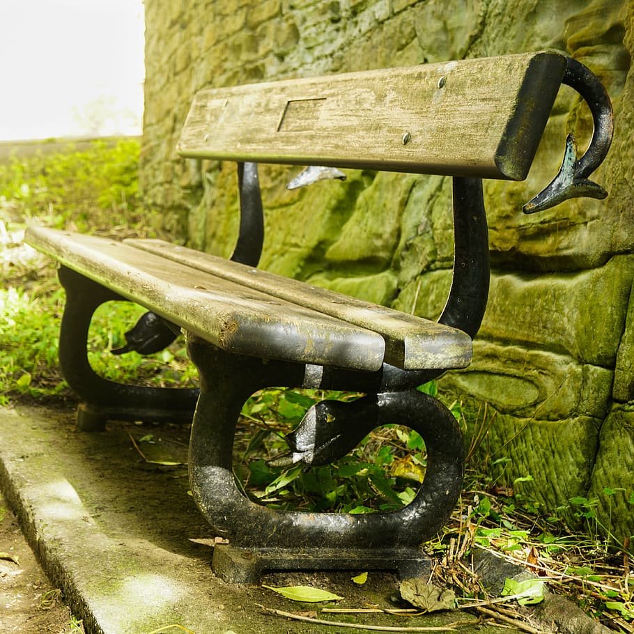 durham, bench seat, rest stop, metal, day, no people, nature HD wallpaper