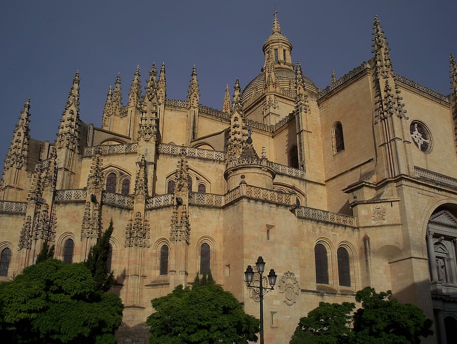 spain, segovia, tourism, monument, architecture, stone, cathedral, HD wallpaper