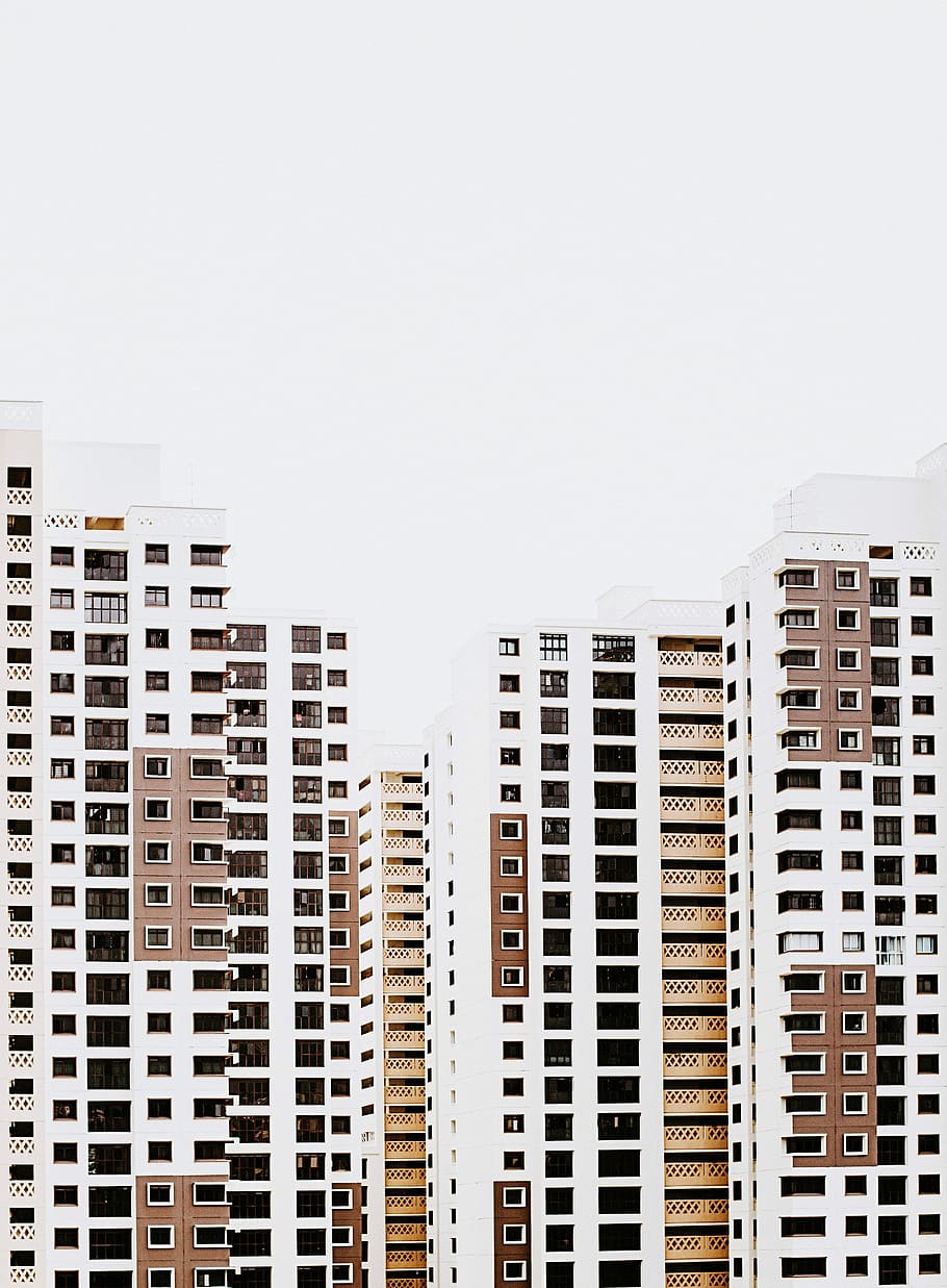 landscape phot oof skyscrapers, high-rise buildings, apartment HD wallpaper