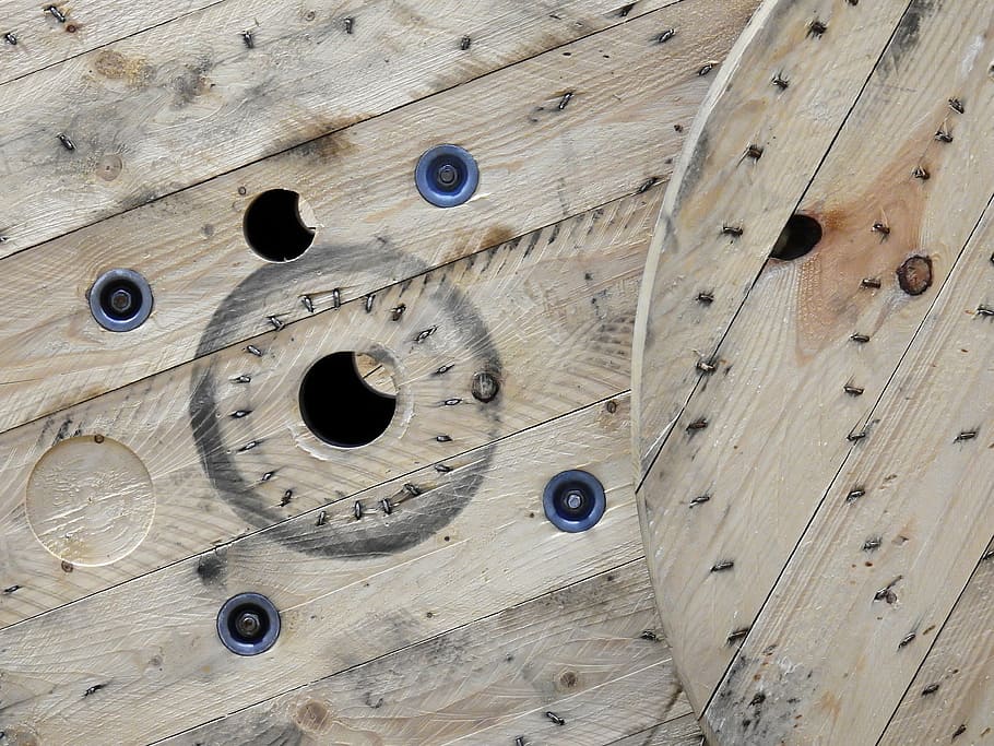 wood, cable drum, pattern, structure, craft, craftsmen, electrician HD wallpaper