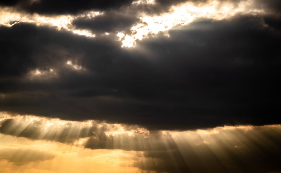 clouds, sky, sun, cloud - sky, sunlight, sunbeam, beauty in nature HD wallpaper