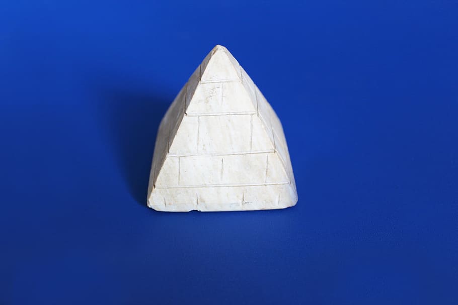 pyramid, white, symbol, shape, icon, design, flat, construction HD wallpaper