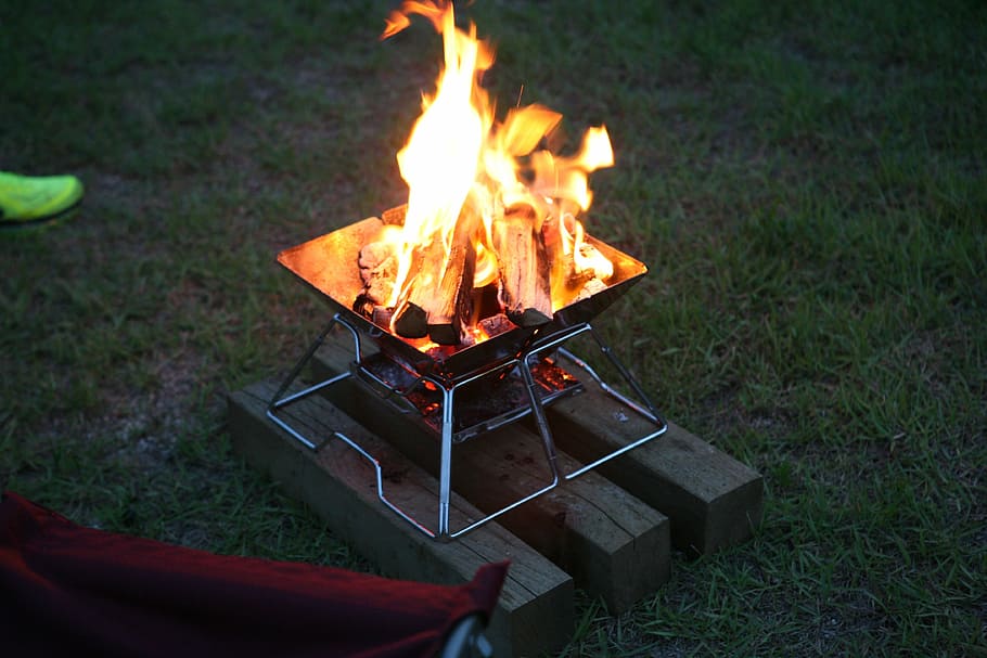 fire, bonfire, camping, flame, burning, heat - temperature HD wallpaper