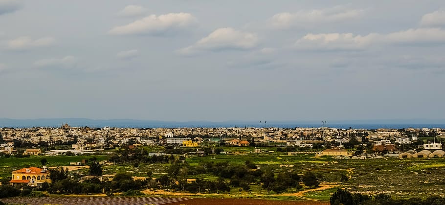 cyprus, paralimni, town, general view, building exterior, architecture, HD wallpaper