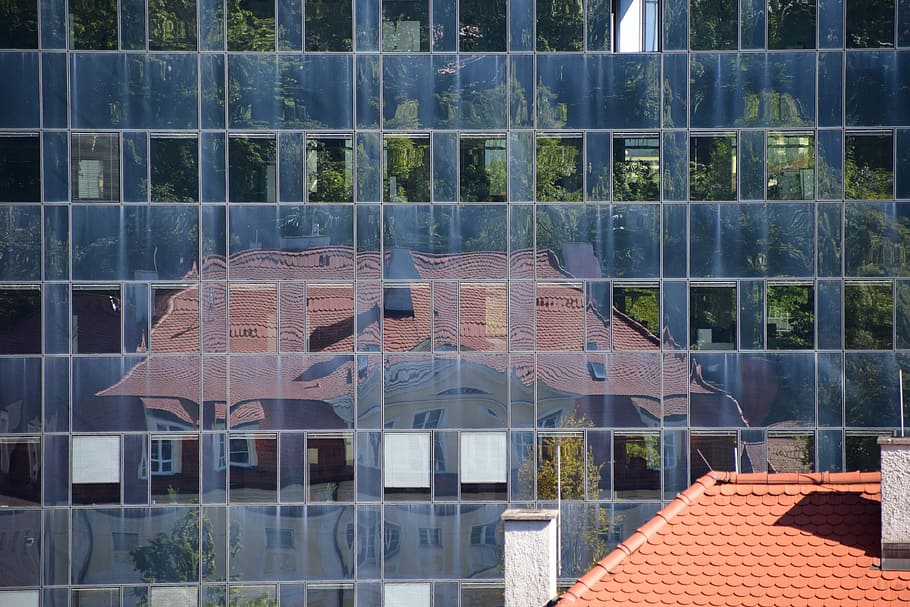 Mirroring, Facade, Building, architecture, modern, window, reflection HD wallpaper