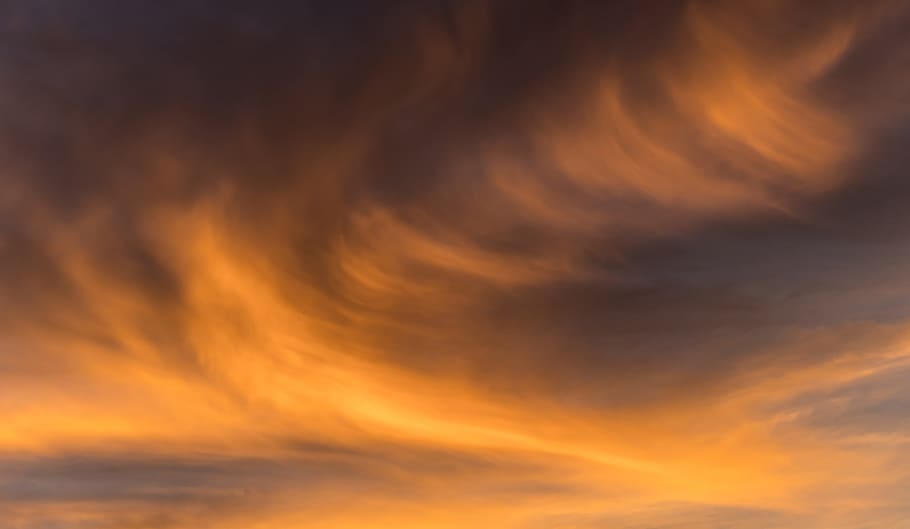 sunset, sky, clouds, orange, grey, wavy, background, australia HD wallpaper