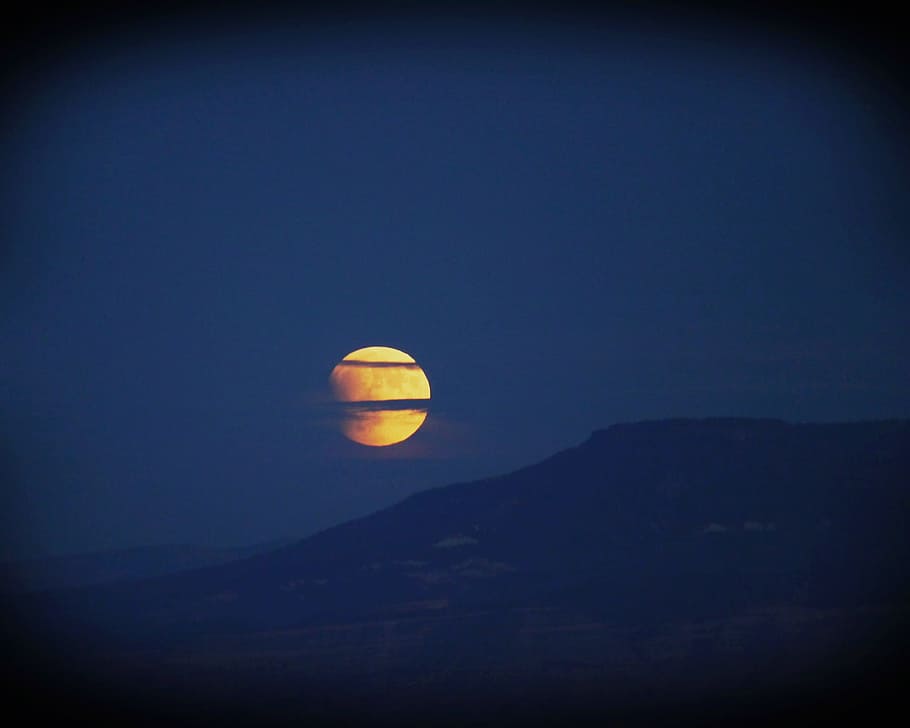 Moon, Landscape, Nature, Night, sky, dark, full, moonlight HD wallpaper