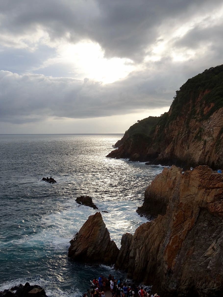 sunset, beach, mexico, acapulco, sky, sea, water, cloud - sky HD wallpaper