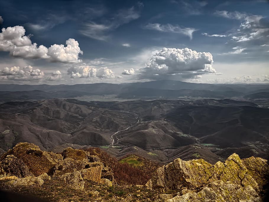 Ceu, cliff, rocky, cloud - sky, landscape, scenics, nature HD wallpaper