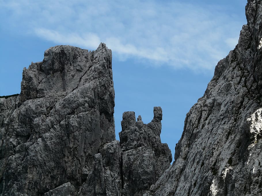 cliff, smart, pointed, exposed, steep, mountain, ridge, limestone HD wallpaper