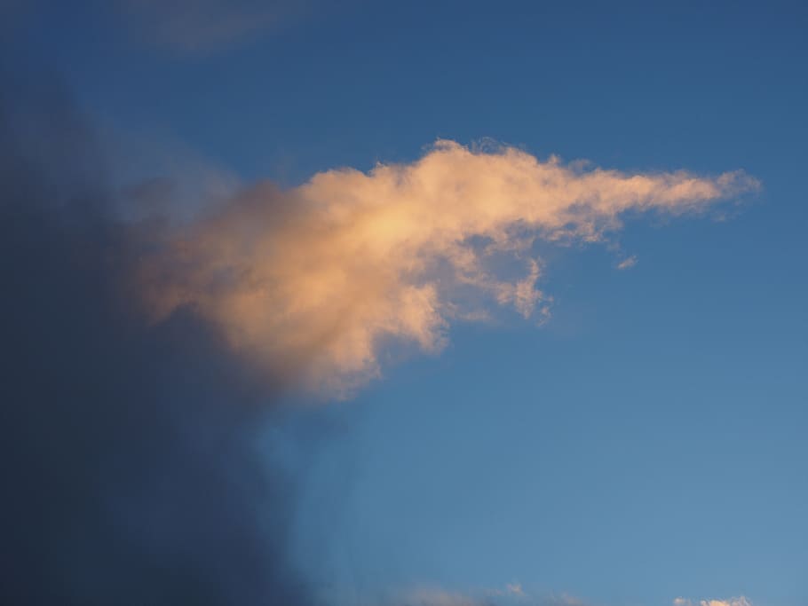 cloud, yellow, flag, cloud corner, sky, dark, illuminated, evening HD wallpaper