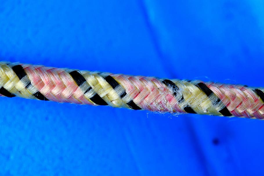rope, dew, fixing, close up, macro, colorful, fibers, blue HD wallpaper