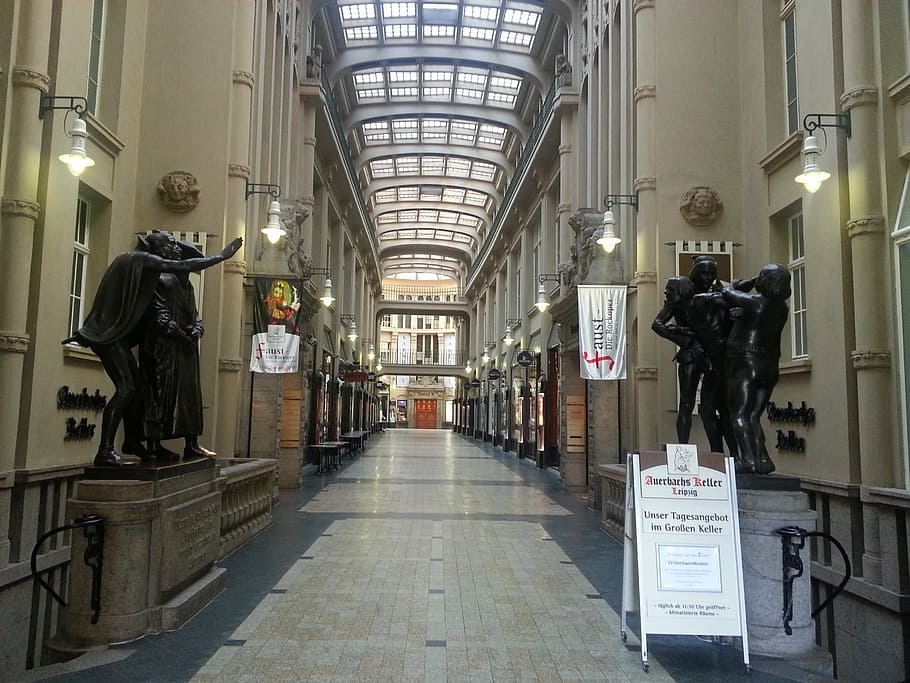 leipzig, passage, auerbach's cellar, interior, architecture HD wallpaper