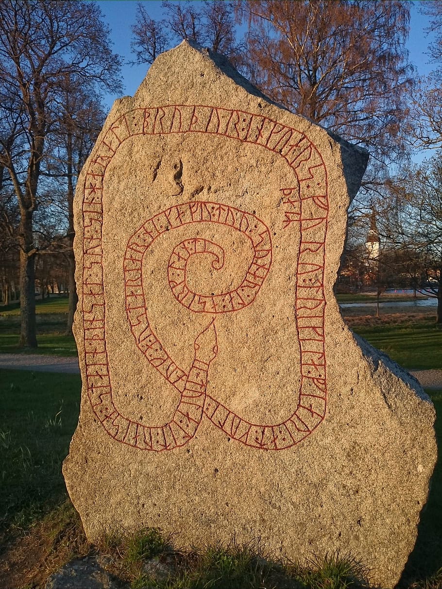 runestone, vikings, art and craft, no people, nature, plant HD wallpaper