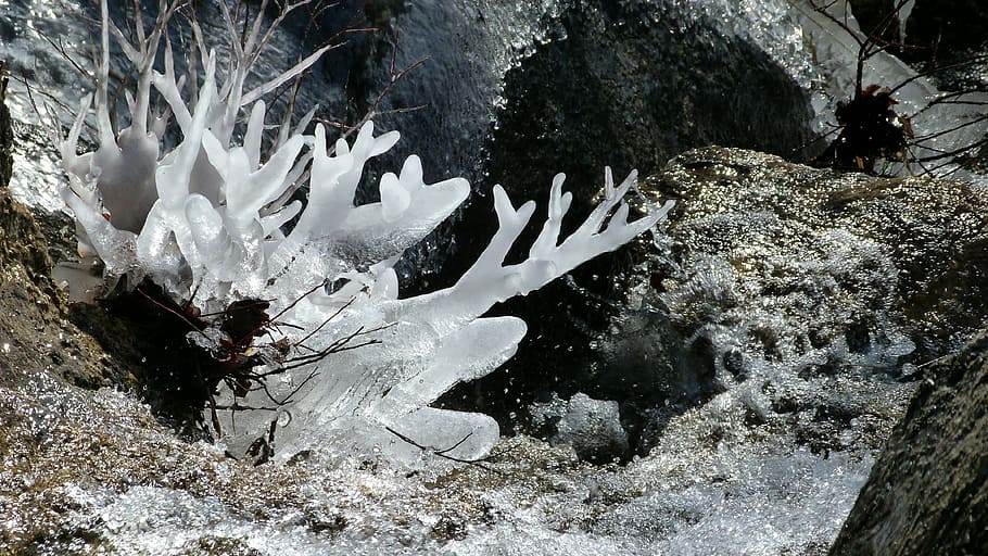 ice, nature, waters, cold, mountain, gel, landscape, winter HD wallpaper