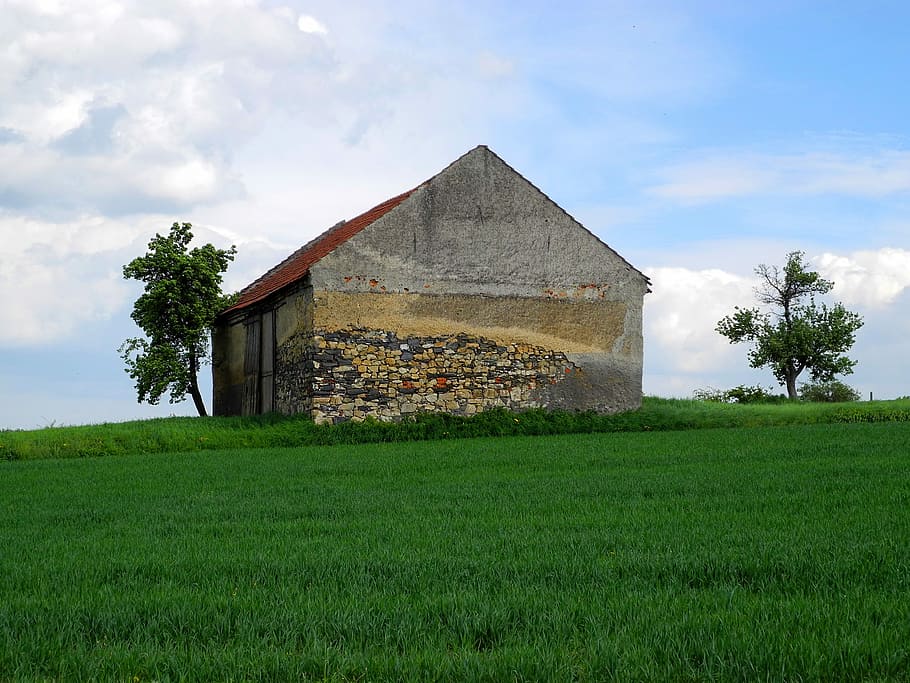 Barn, Old, Meadow, Landscape, Building, grass, field, agriculture HD wallpaper