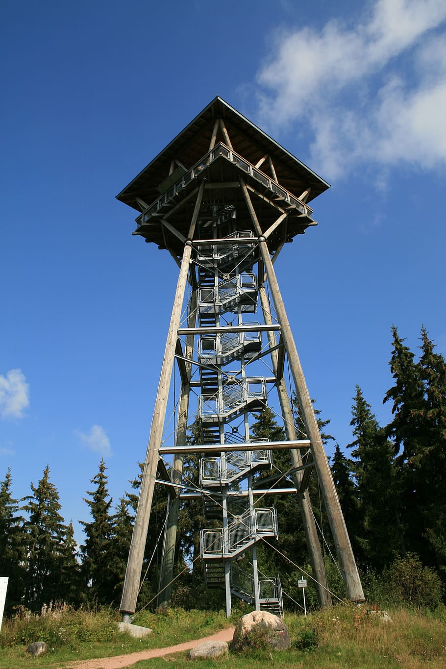 observation tower, building, high, stairs, upgrade, gradually HD wallpaper