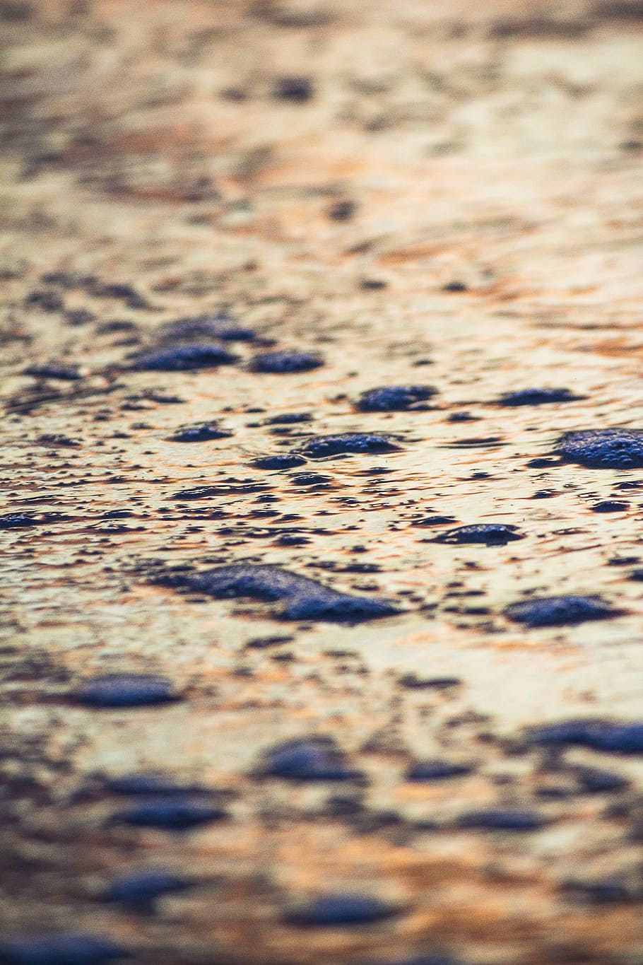 texture, water, sunset, sea, foam, full frame, backgrounds HD wallpaper