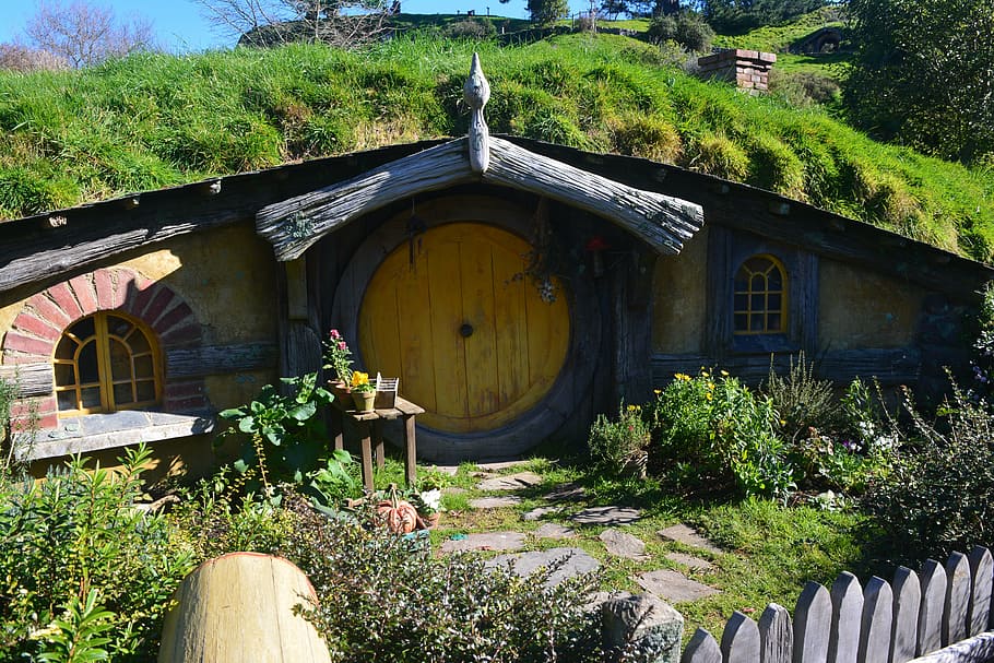 Lord of The Rings Hobbit house, new zealand, the hobby, the hobbit, HD wallpaper