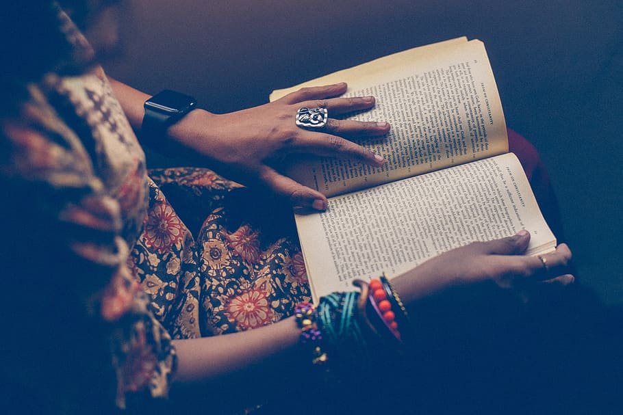 Woman Reading Book, people, holding, education, learning, women, HD wallpaper