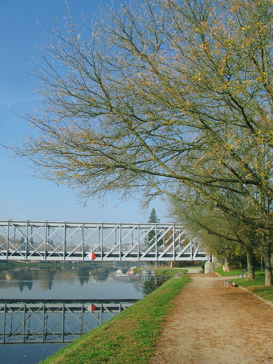 Bridge, River, Water, Mirror Image, Image, Bank, away, walk HD wallpaper