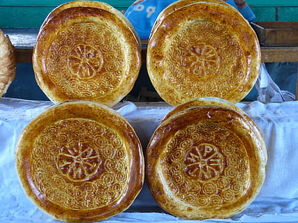 Flat Bread, Food, Stamp, bread stamp, uzbekistan, eat, bake HD wallpaper
