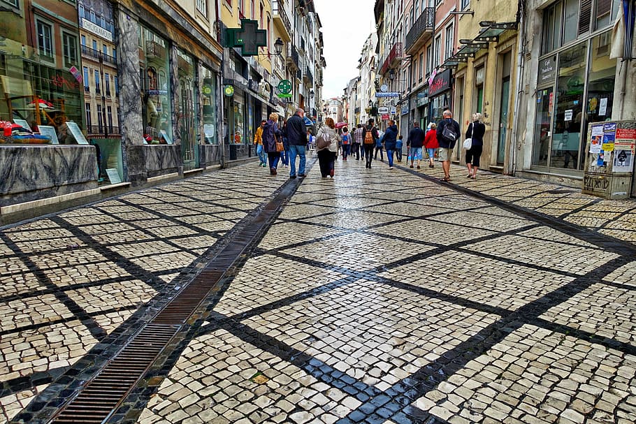 Street, Cobblestones, Pattern, urban, footpath, architecture HD wallpaper