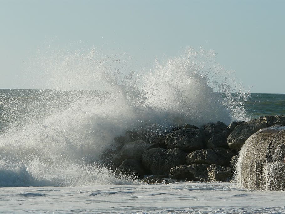 sea, ocean, side, atlantic, france, waves, water, motion, power HD wallpaper