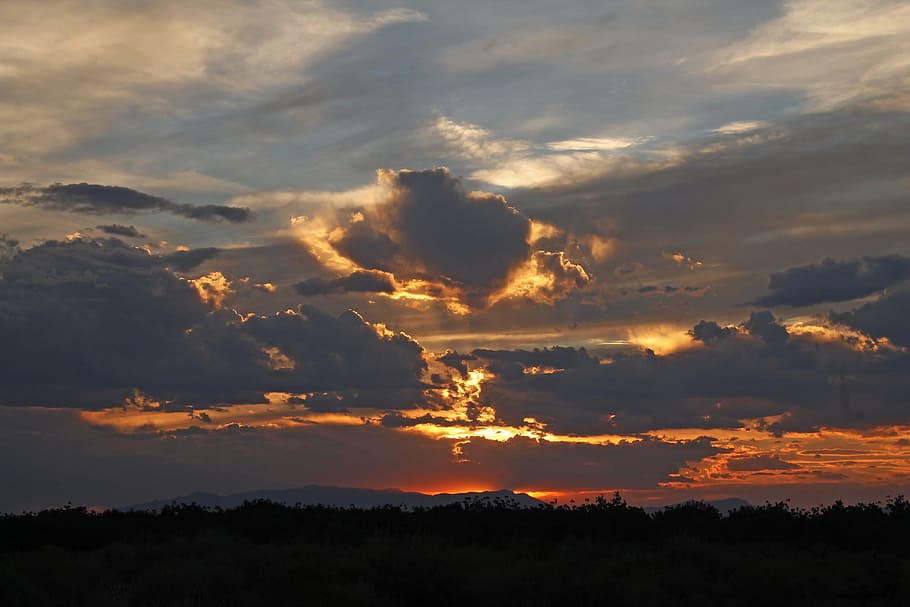 Sunset, Evening, Romance, Clouds, evening sky, abendstimmung HD wallpaper