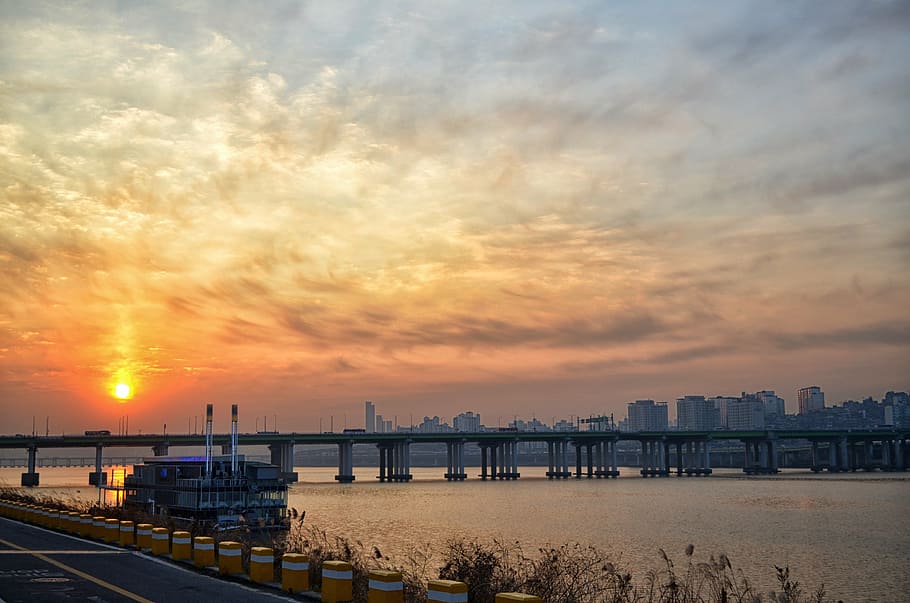 photo of gray concrete bridge, south korea, travel, asia, culture, HD wallpaper