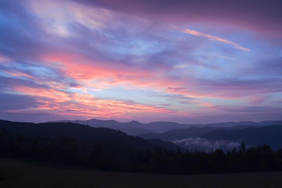 sunset, panorama, nature, dawn, mountain, sky, cloud - sky HD wallpaper
