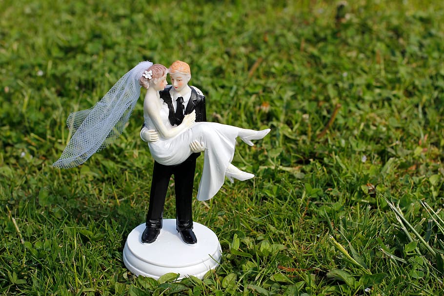 Bride And Groom, Veil, Marry, Suit, dolls, wedding dolls, out, HD wallpaper