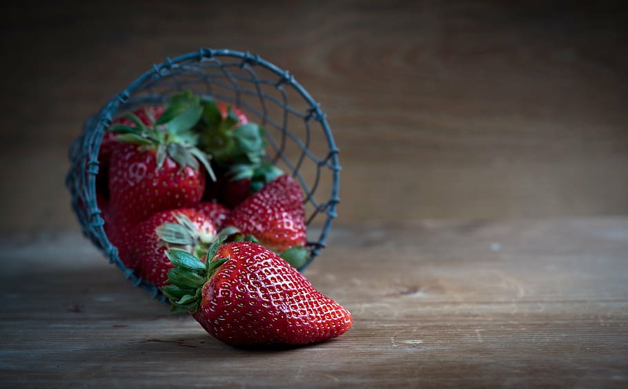 strawberry, red, ripe, frisch, harvest, soft fruit, basket, HD wallpaper