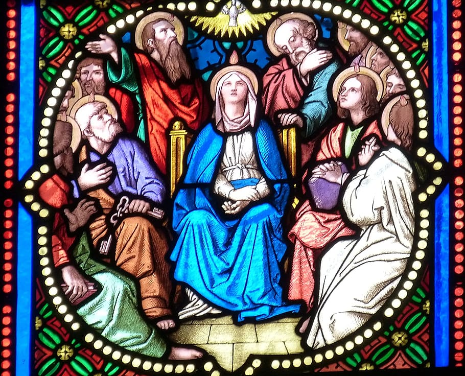 religious poster, church, window, church window, stained glass, HD wallpaper