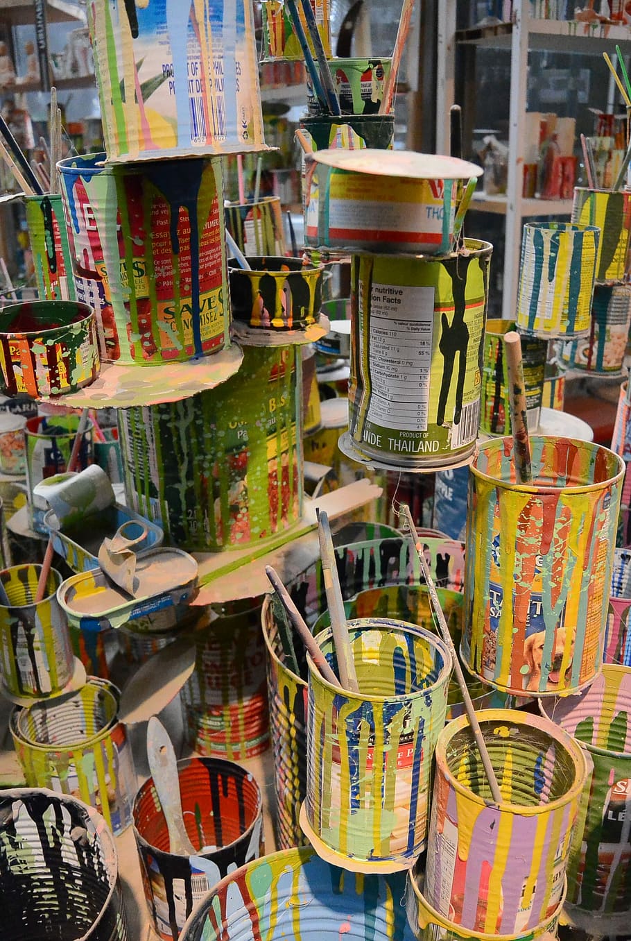 Color, Cans, Art, large group of objects, retail, choice, no people HD wallpaper