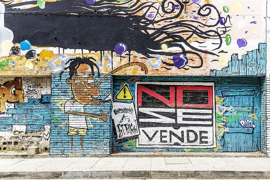 graffiti artwork on wall, background, spanish, grunge, street art HD wallpaper