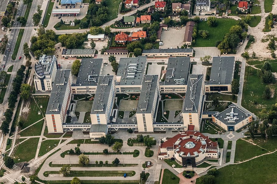 polytechnic university which, the university, the streets, aerial photo HD wallpaper