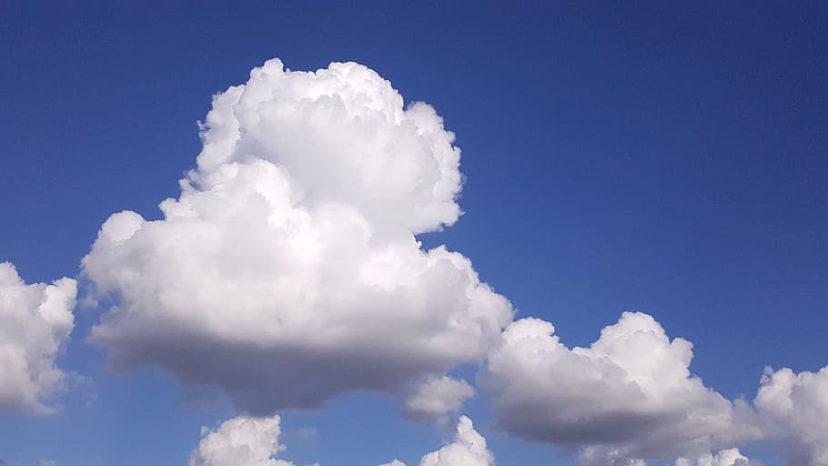 Clouds, Sky, Blue, Clear, Sunny, blue sky clouds, blue sky background HD wallpaper