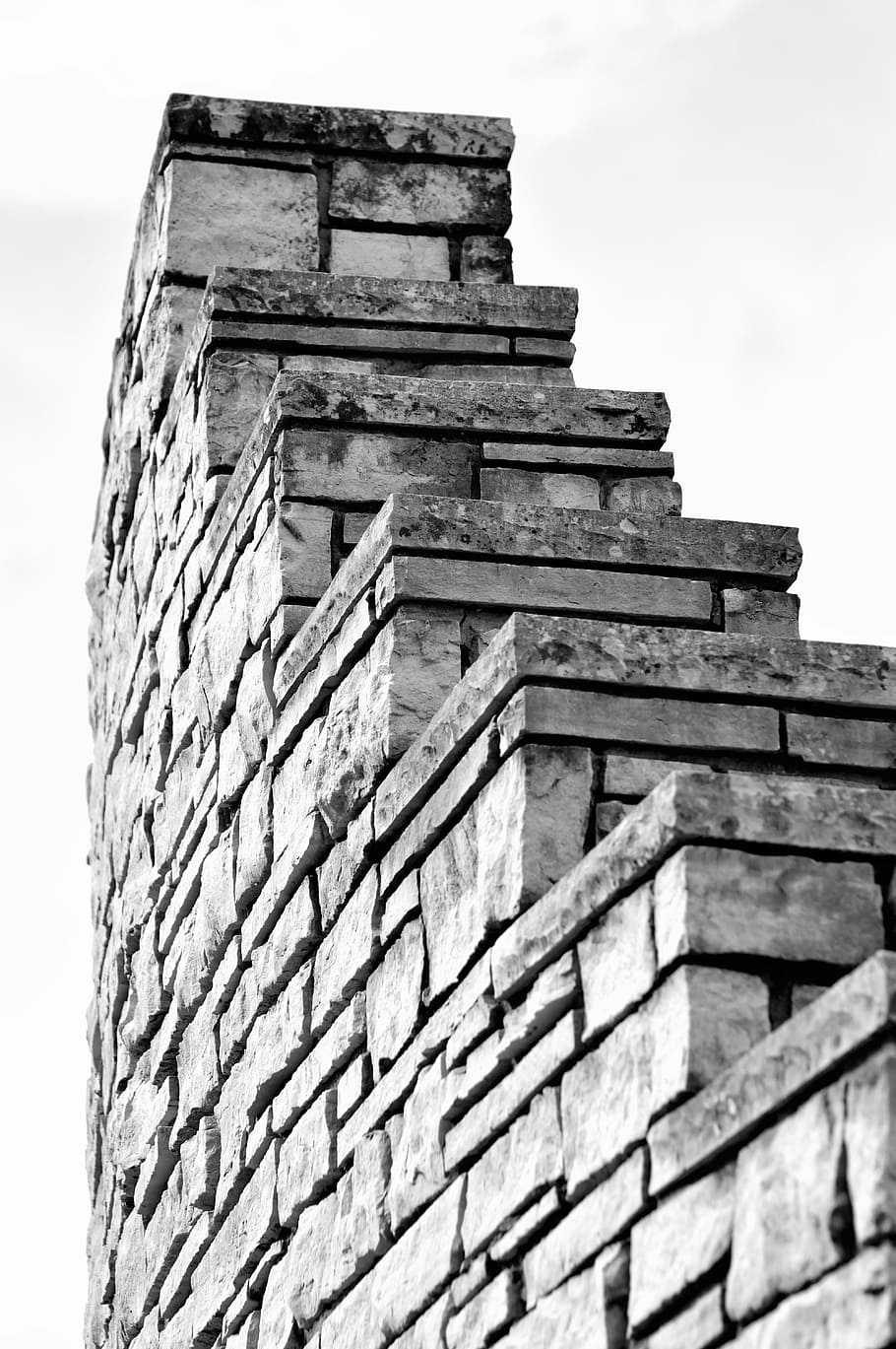 wall, architecture, stone, design, bricks, monochrome, built structure HD wallpaper