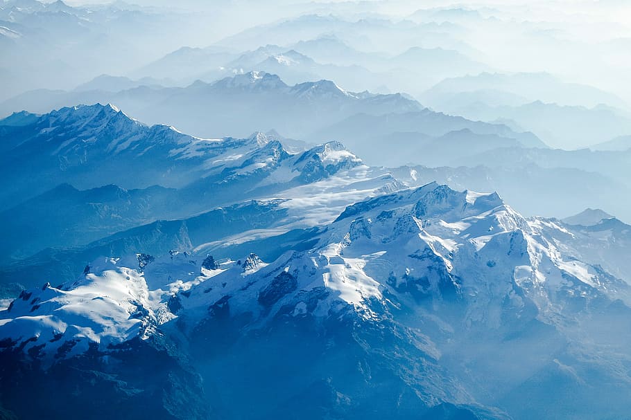 snow capped mountains at daytime, mountain covered snow, mountain range HD wallpaper