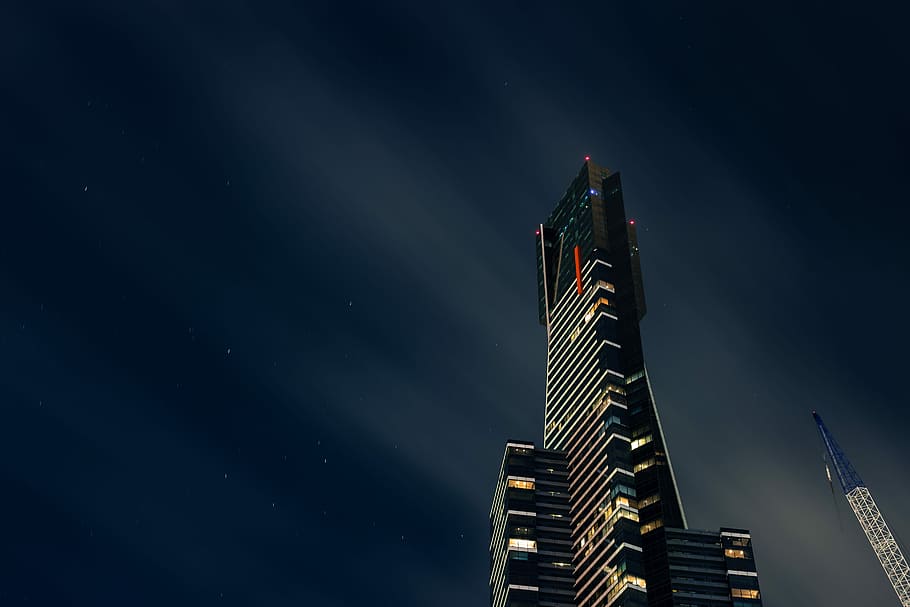 black high-rise building during daytime, black lighted tower HD wallpaper