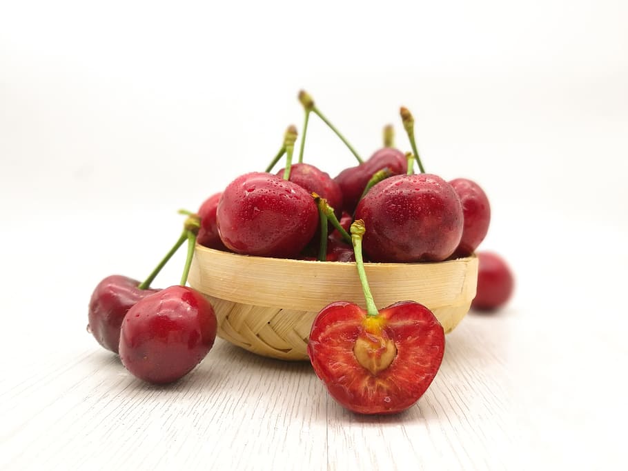 cherries, cherry, fruit, food and drink, healthy eating, freshness HD wallpaper