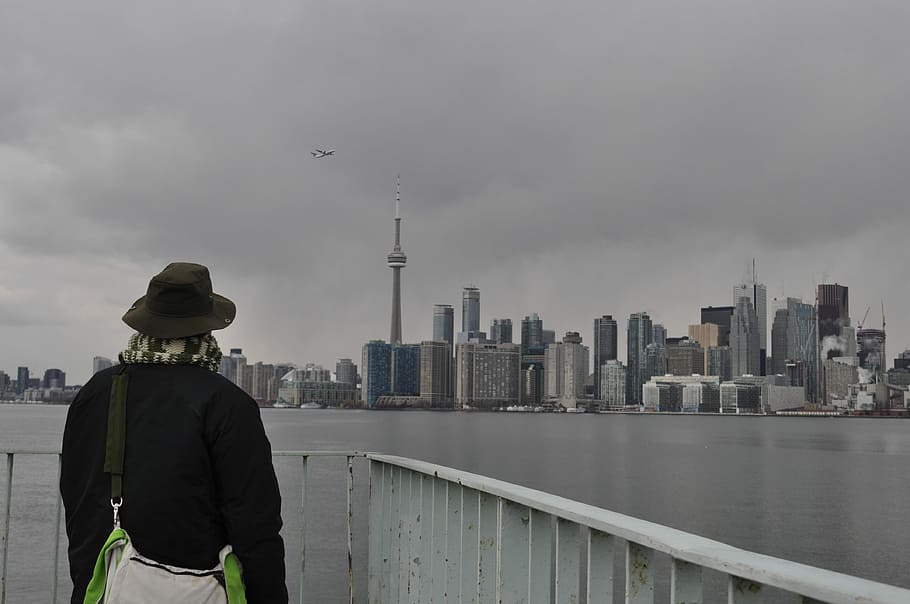 Toronto, Cn, Tower, Winter, Canada, downtown, island, cloudy