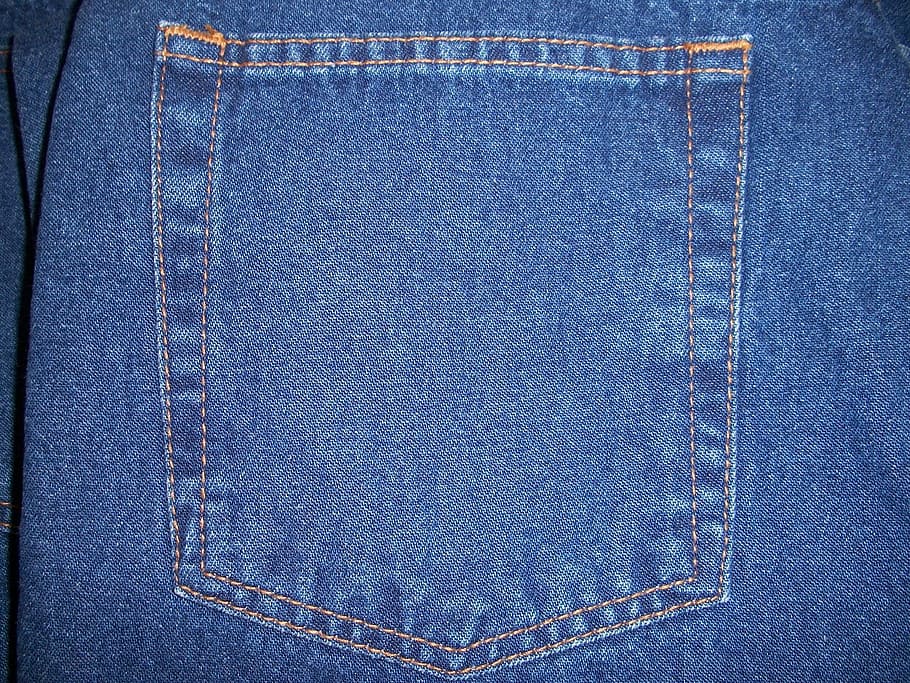 blue denim apparel pocket, Jeans, Rear, Back Pocket, rear pocket