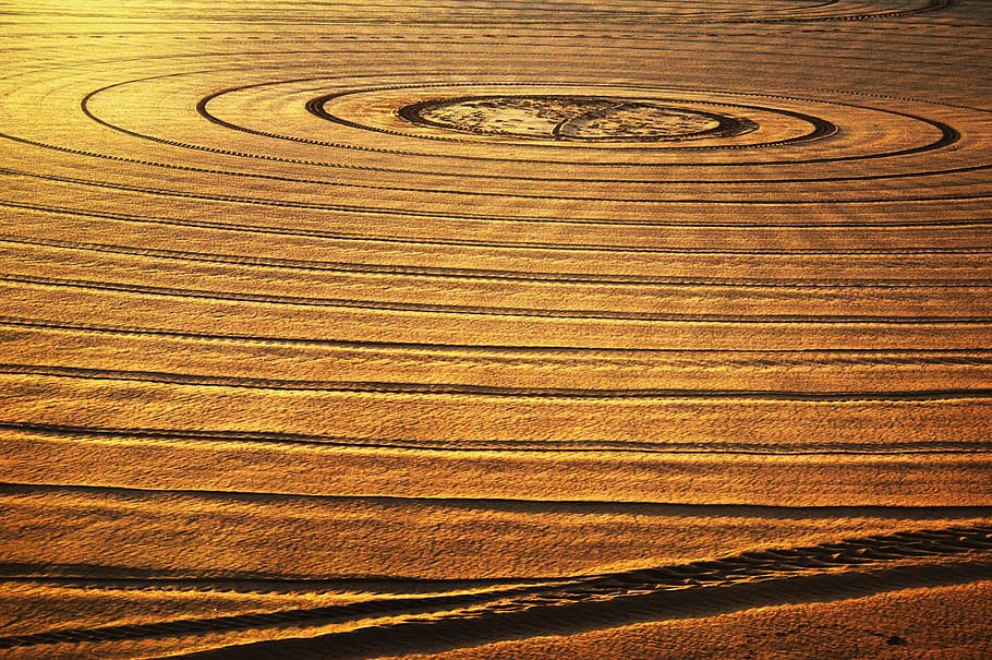Sand, Circles, Sun, Light, Inspiration, backgrounds, no people HD wallpaper