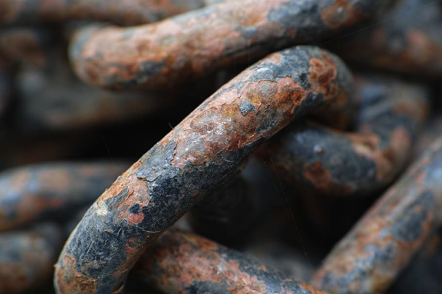 brown steel chain, rusty, macro, old, detail, daniel, detail shots HD wallpaper